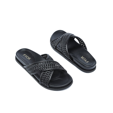 FYOR Flat Sandal #color_black
