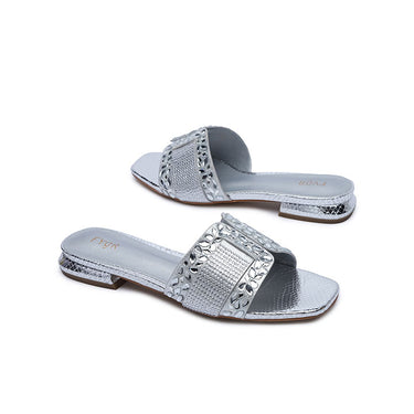 FYOR Flat Sandal #color_silver