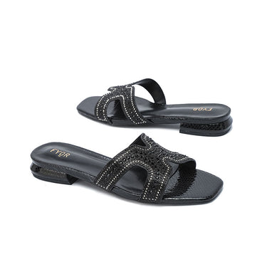 FYOR Flat Sandal #color_black