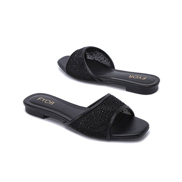 FYOR Flat Sandal #color_black