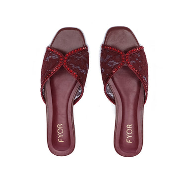FYOR Flat Sandal #color_burgundy