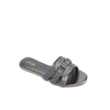 FYOR Flat Sandal #color_gunmetal