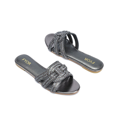 FYOR Flat Sandal #color_gunmetal