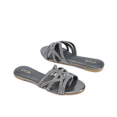 FYOR Flat Sandal #color_gunmetal