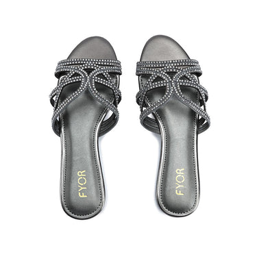 FYOR Flat Sandal #color_gunmetal