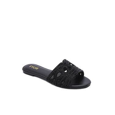 FYOR Flat Sandal #color_black