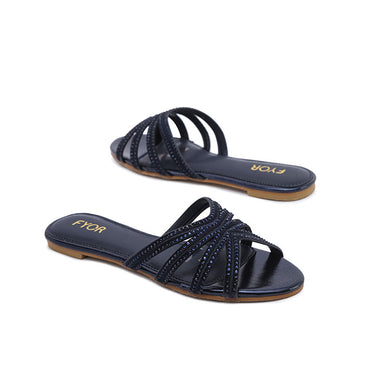 FYOR Flat Sandal #color_navy