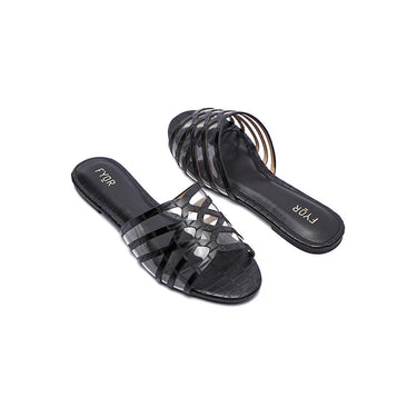 FYOR Flat Sandal #color_black