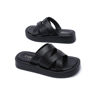 FYOR Flat Sandal #color_black