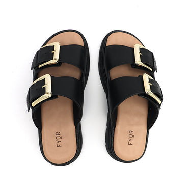 FYOR Flat Sandal #color_black