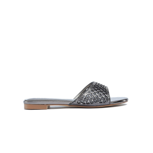 FYOR Flat Sandal #color_gunmetal