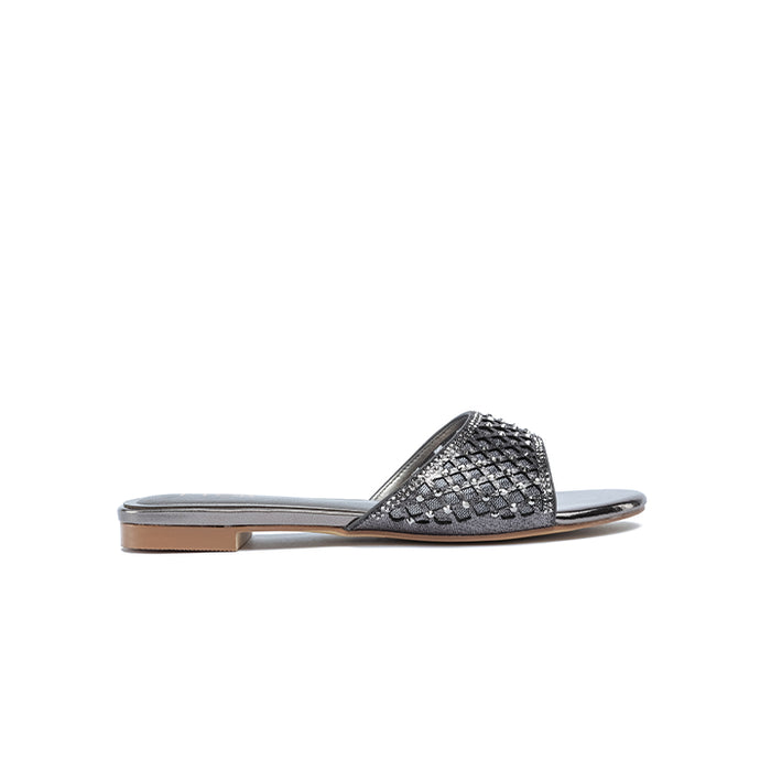 Embellished Lattice Flat Mules HL 298