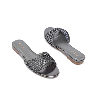 FYOR Flat Sandal #color_gunmetal