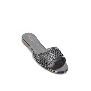 FYOR Flat Sandal #color_gunmetal