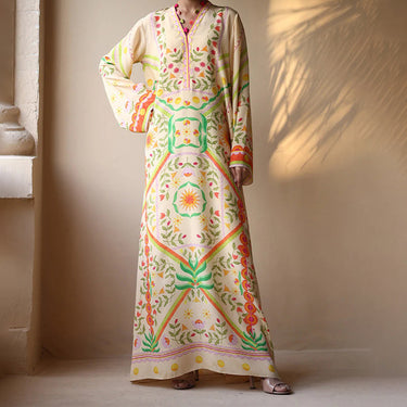 Geometric Print Long Dress for women J6085