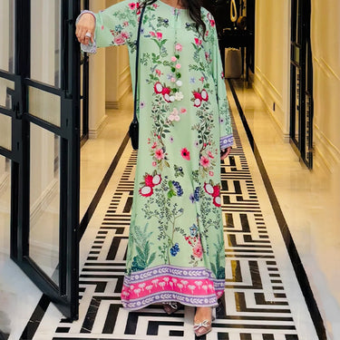 Pastoral Floral Long Dress for women J6091