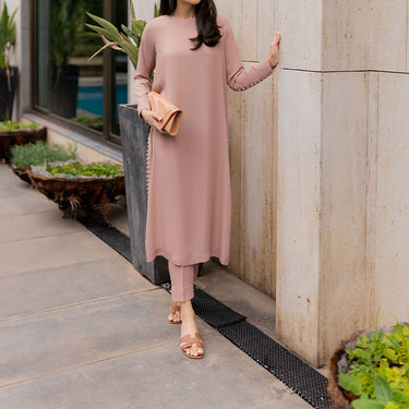 Minimalist Beaded Tunic Coord Set for women J7088