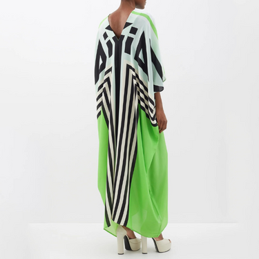 Green Enigma Belt Style Full Kaftan J5896