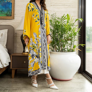 Luminous Botanical Kaftan Dress for women J6063