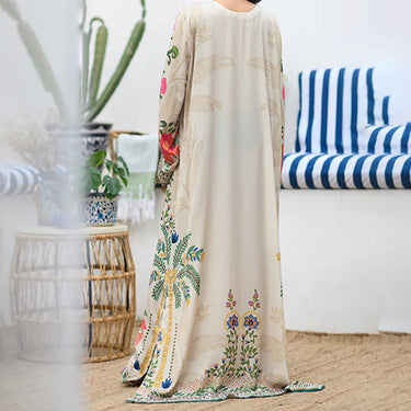 Vibrant Floral Long Dress for Women J6055