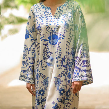 Porcelain Print Long Dress for women J6094