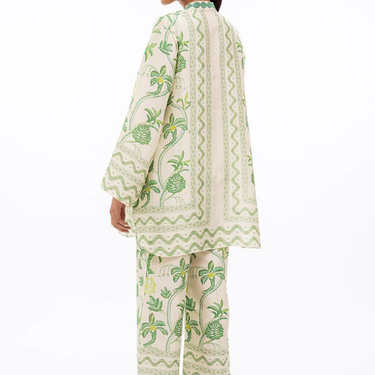 Floral Ikat Print Relaxed Fit Women Designer Co-ord Set J5951