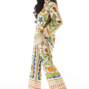 Fruit and Foliage Printed Co Ord Set For Women Modest Wear J5954