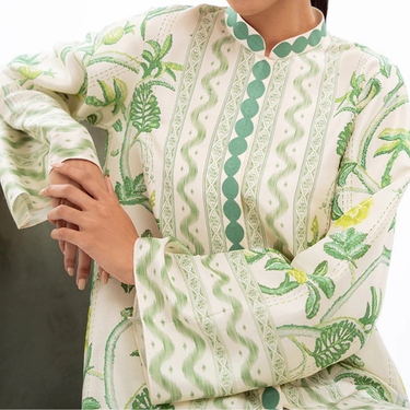 Floral Ikat Print Relaxed Fit Women Designer Co-ord Set J5951