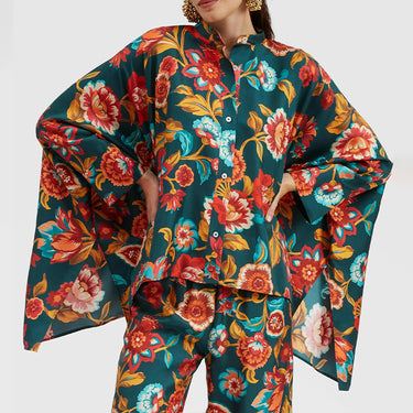 Deep Floral Ensemble Coord Set for women J6062