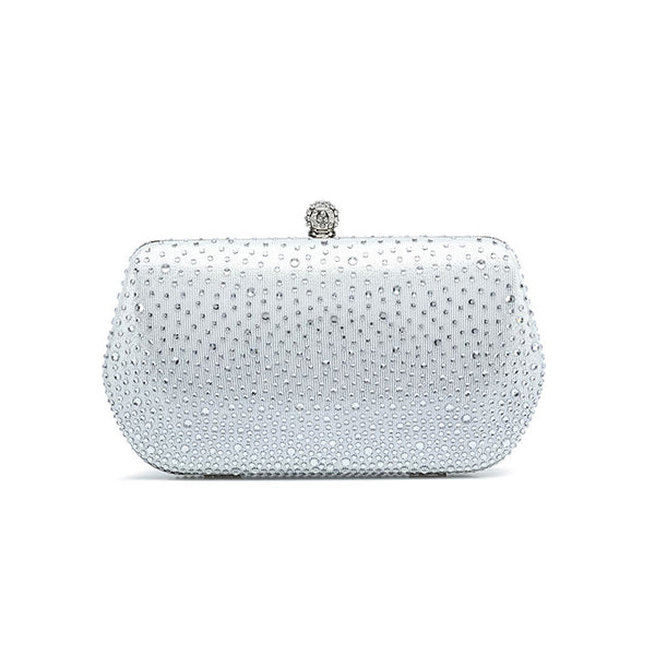 Stylish Rhinestone-Studded Hardcase Clutch AD 182