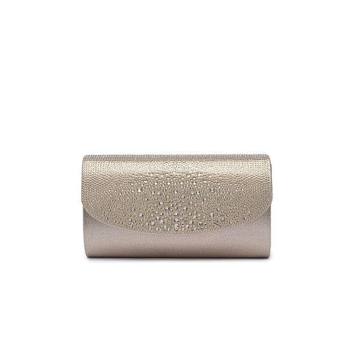 Scattered-Crystal Flap Clutch Bag AD 191