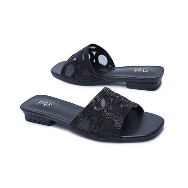 FYOR Flat Sandal #color_black