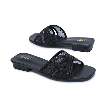 FYOR Flat Sandal #color_black