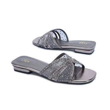 FYOR Flat Sandal #color_gunmetal