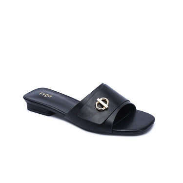 FYOR Flat Sandal #color_black