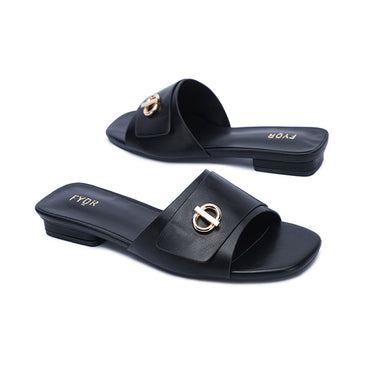 FYOR Flat Sandal #color_black