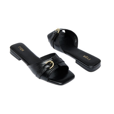 FYOR Flat Sandal #color_black