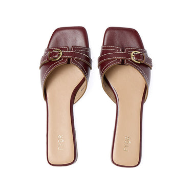 FYOR Flat Sandal #color_burgundy