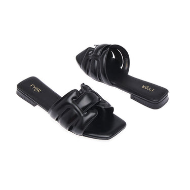 FYOR Flat Sandal #color_black