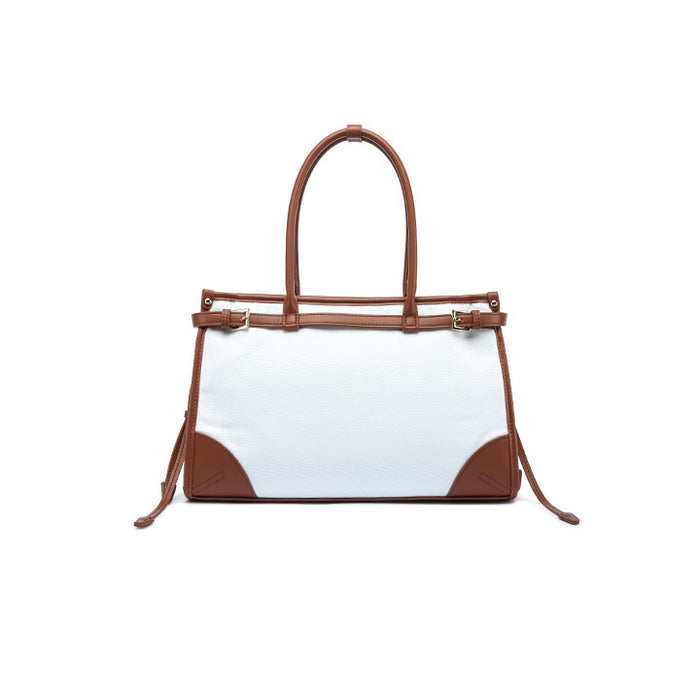 Sophisticated Belted-Detail Canvas Tote Bag BD 200