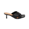 FYOR Padded Crossover Strap Kitten Heel Mule in Black #color_black