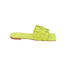 FYOR Woven Strap Square Toe Flat Slide Sandal in Citric #color_citric