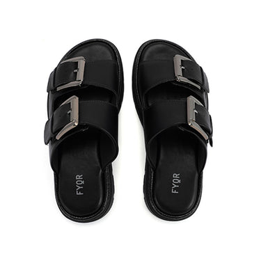 FYOR Flat Sandal #color_black