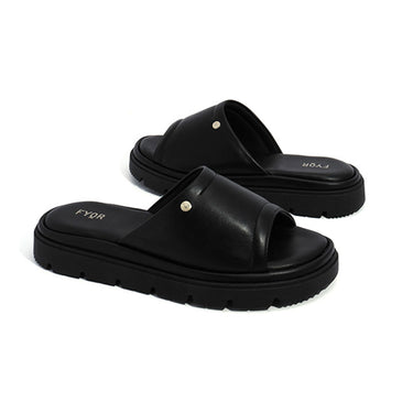 FYOR Flat Sandal #color_black