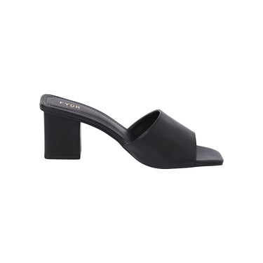 FYOR Square Toe Block Heel Mule in Black #color_black
