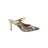 FYOR Snake Print Pointed Toe Bow Stiletto Mule in Gold #color_gold