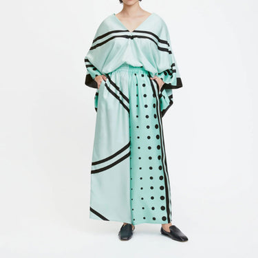 Printed Two Pcs Coord Set Top Pant Dress CORD0012