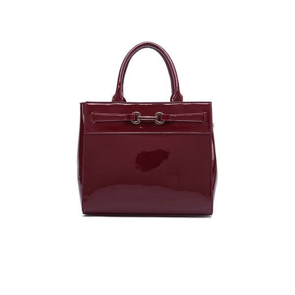 Stylish Patent Belted Tote Bag DR 003