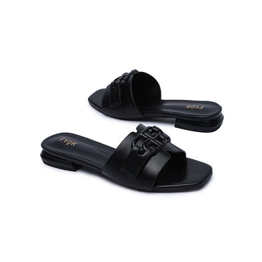 FYOR Flat Sandal #color_black
