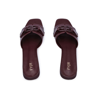 FYOR Flat Sandal #color_burgundy
